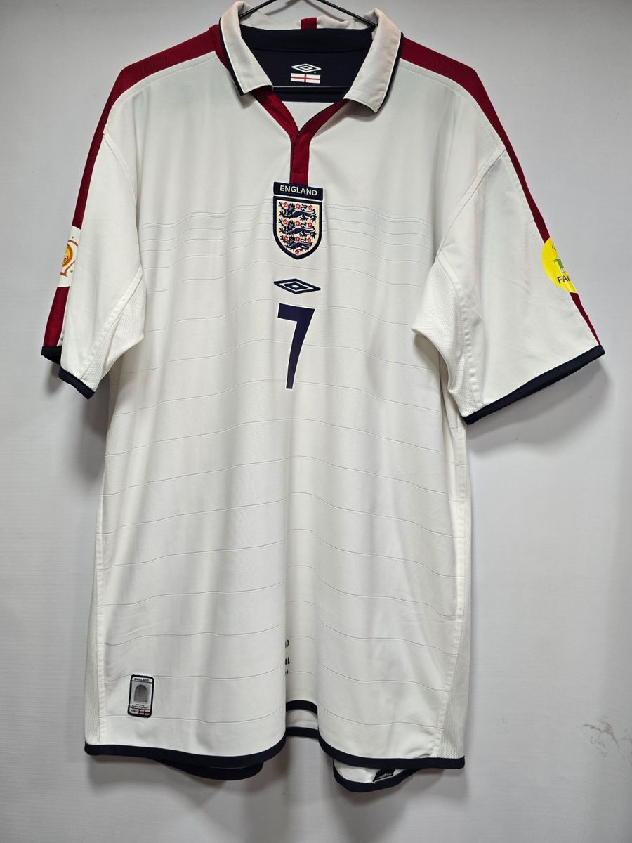 Camisa Inglaterra Home 03-05 Gg Beckham 7 Vs Portugal Euro 2004