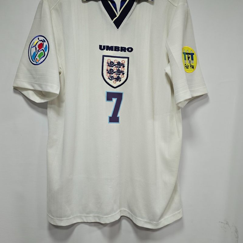 Camisa Inglaterra Home Euro 1996 Beckham 7 Importada Oficial