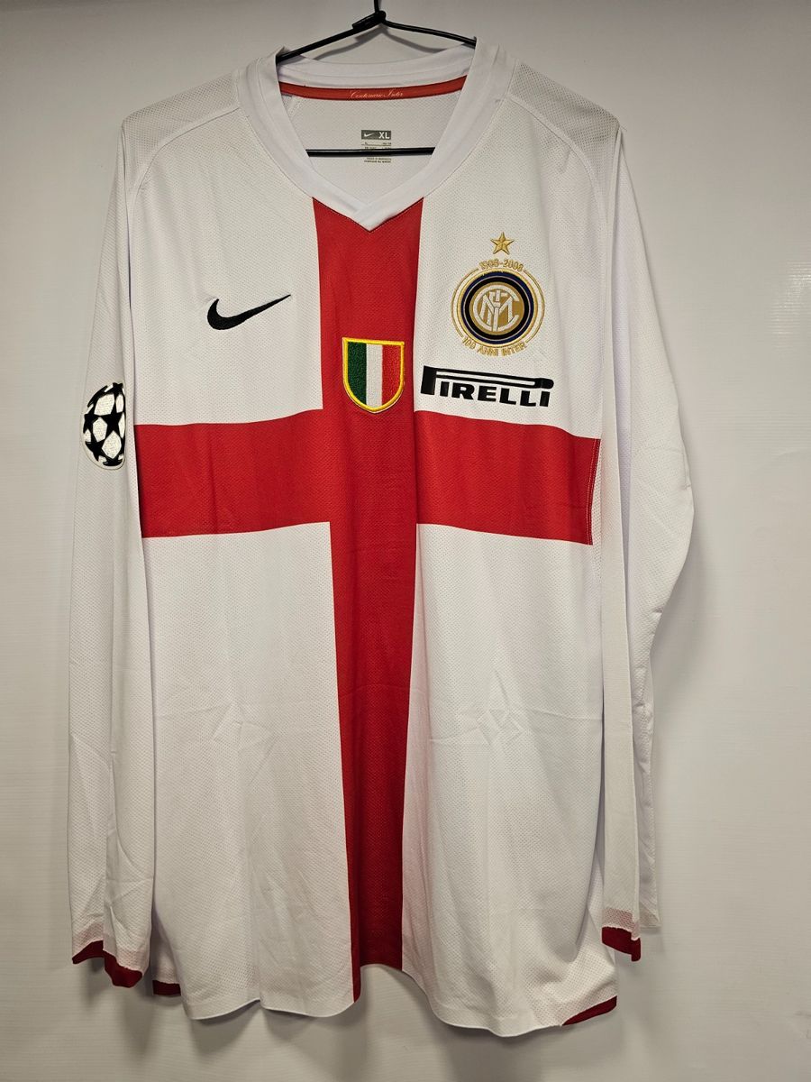 Maillot Extérieur Inter Milan 2007-2008 – Zanetti #4, Taille L, Neuf