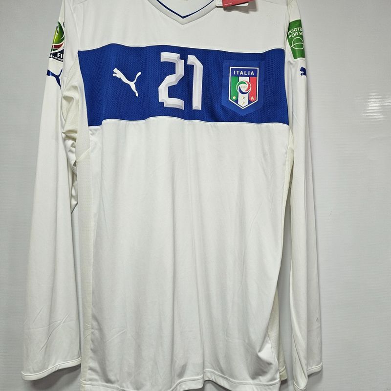 Camisa Itália Away 12-13 G Manga Longa Pirlo 21 Copa Das