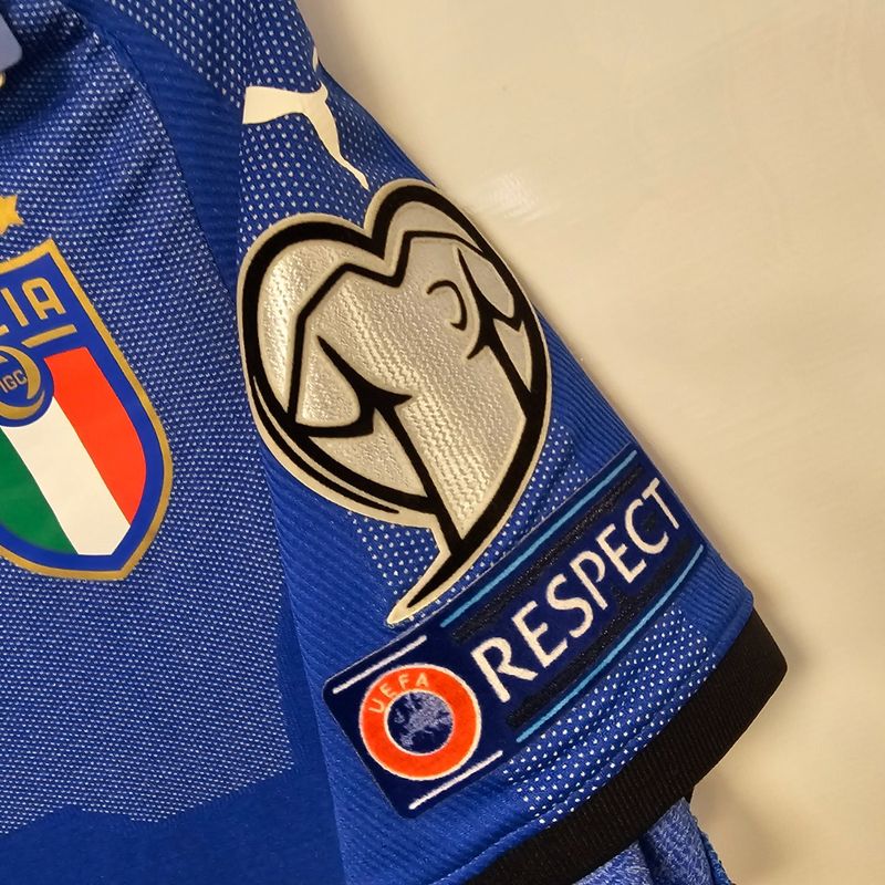 Camisa Itália Azul 18-19 Gg Buffon 1 Vs Macedonia do Norte