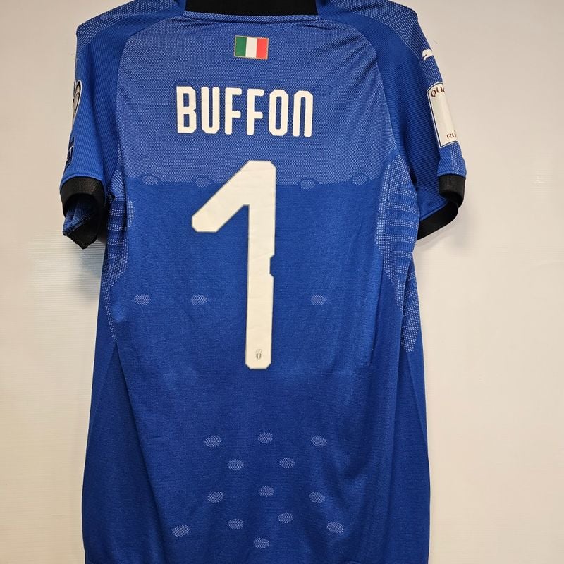 Camisa Itália Azul 18-19 Gg Buffon 1 Vs Macedonia do Norte
