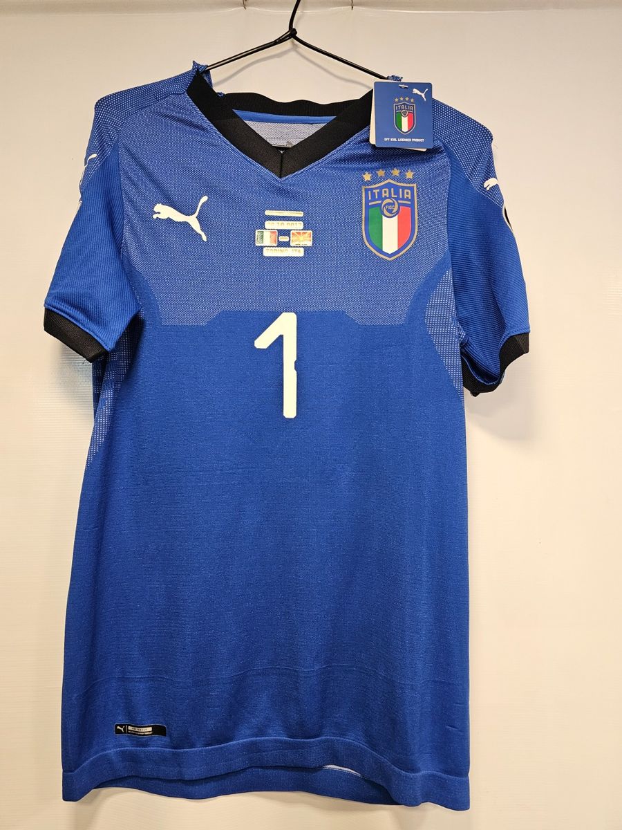 Camisa Itália Azul 18-19 Gg Buffon 1 Vs Macedonia do Norte
