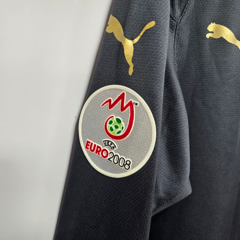 Camisa Itália Cinza 08-09 Gk Manga Longa Buffon 1 Euro 2008