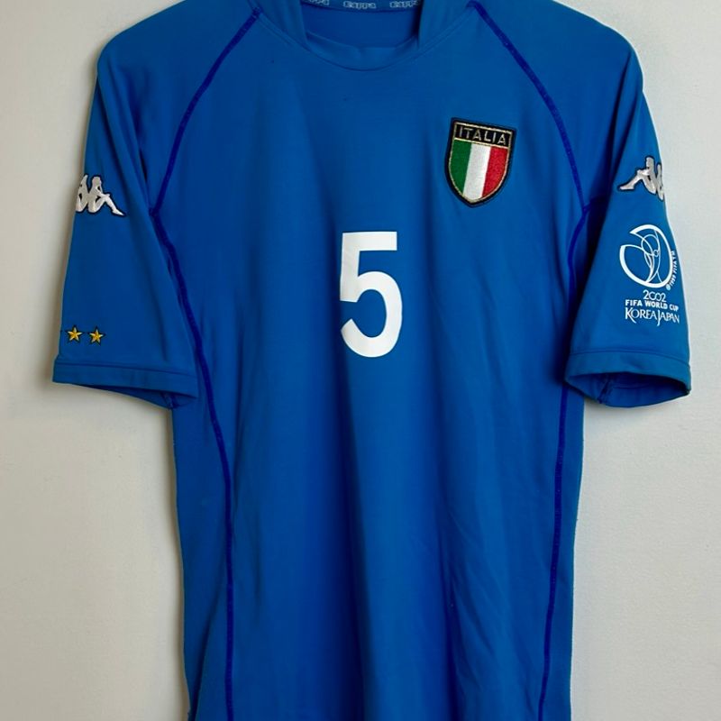 Camisa Itália Copa do Mundo 2002 Uniforme 1 Fabio Cannavaro #5