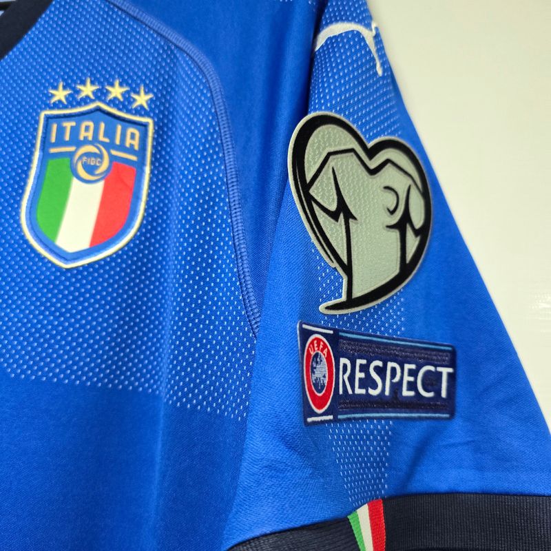 Puma BUFFON 1 ネイビー Lサイズ シャツ Camisa Itália Home 18-19 Buffon 1 Vs Macedonia do Norte Qualifiers