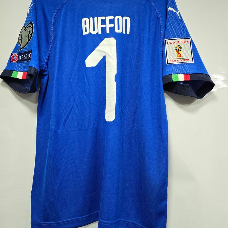 Puma BUFFON 1 ネイビー Lサイズ シャツ Camisa Itália Home 18-19 Buffon 1 Vs Macedonia do Norte Qualifiers