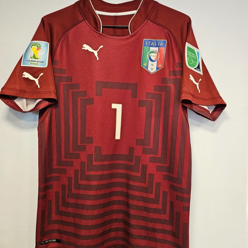 サッカー、ワールドカップ、2014、イタリア代表、ブッフォン、ユニフォーム Camisa Itália Vinho 14-15 M Gk Buffon 1 Copa 2014 Oficial Versão