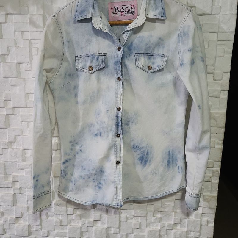 Camisa jeans bad hot sale cat