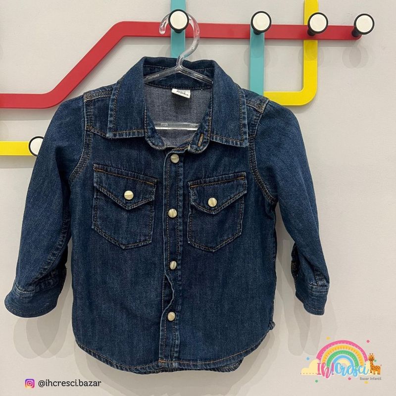 Camisa Jeans Baby Gap Tamanho 12 Meses Gap Usado 108830177