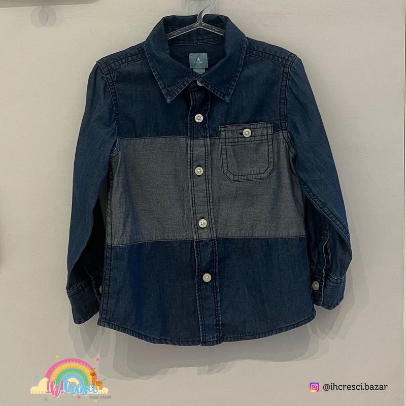 Camisa Jeans Baby Gap Tamanho Anos Gap Usado 106112552 enjoei