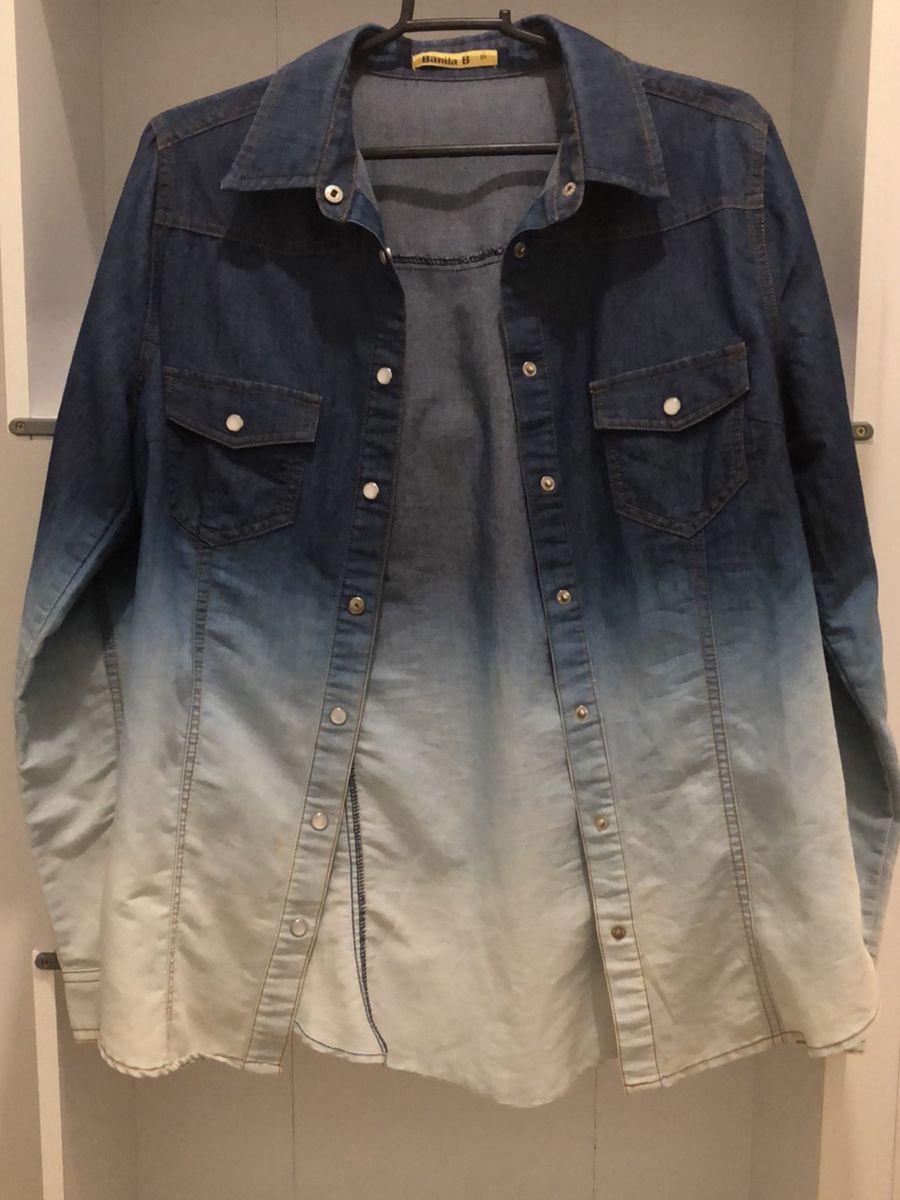 camisa jeans feminina degrade