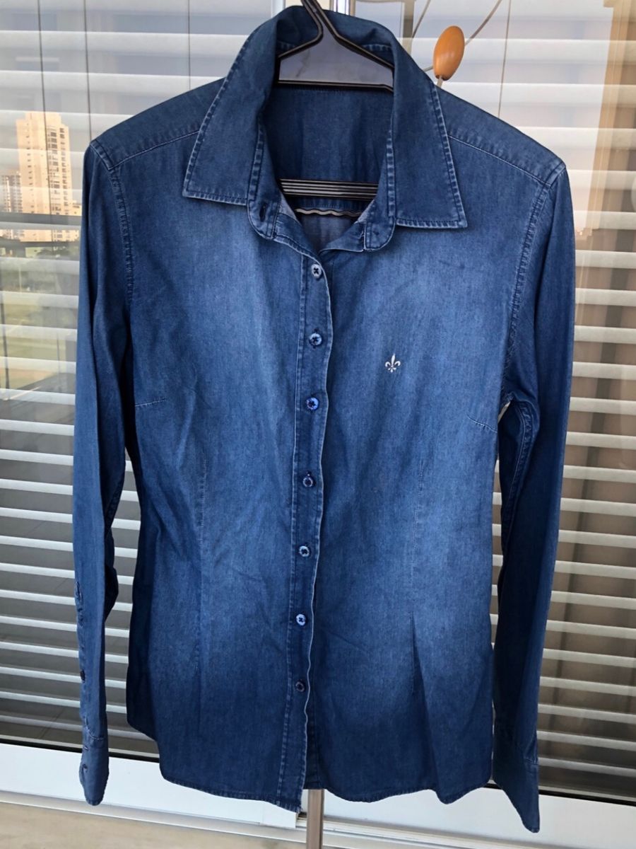 camisa jeans dudalina feminina