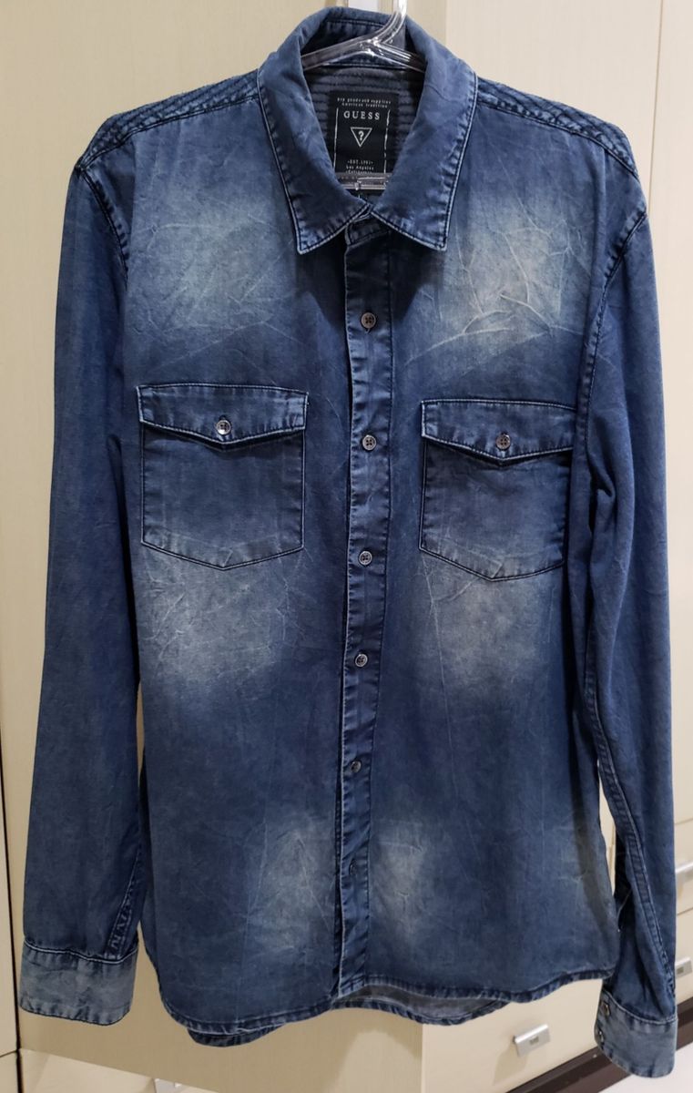 jaqueta jeans guess masculina