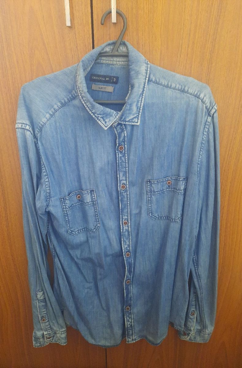 Camisa jeans masculina sales renner