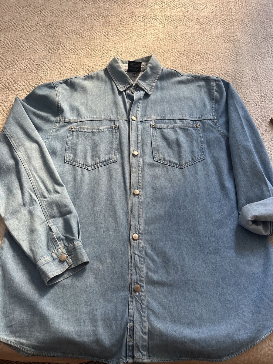 Camisa Jeans Ravage Azul Claro | Camisa Feminina Ravage Usado 148334554 ...