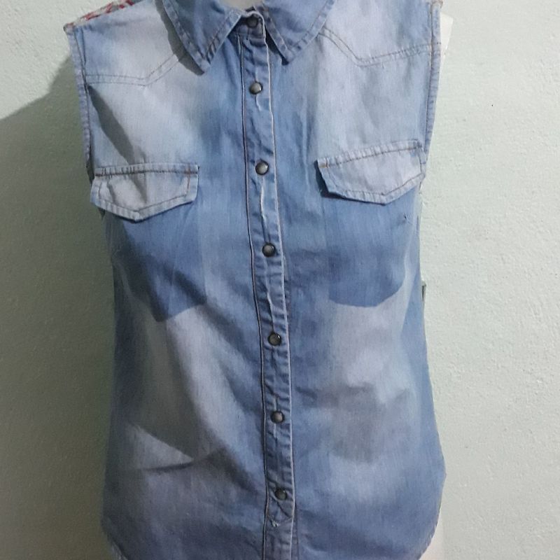 Camisa jeans hot sale regata