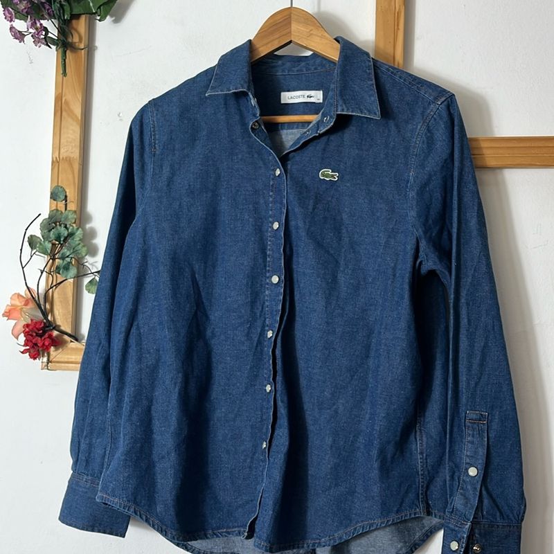 Camisa Jeans Unissex Lacoste Camisa Masculina Lacoste Usado