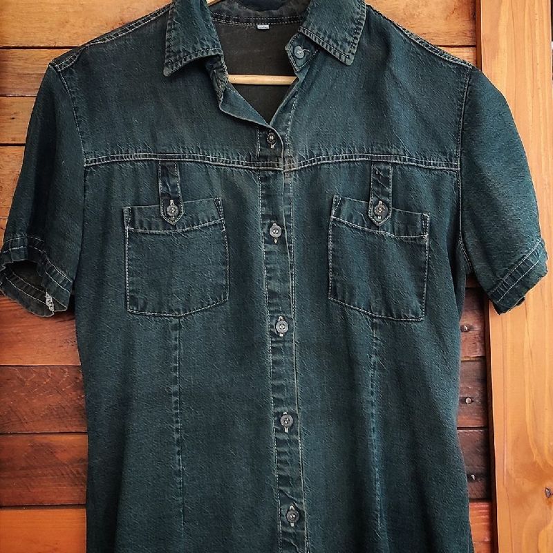 Camisa jeans 2024 verde militar