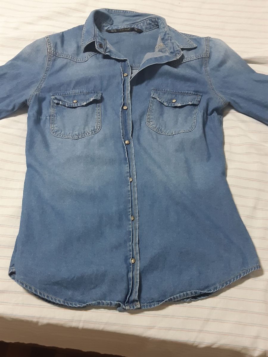 camisa jeans zara feminina