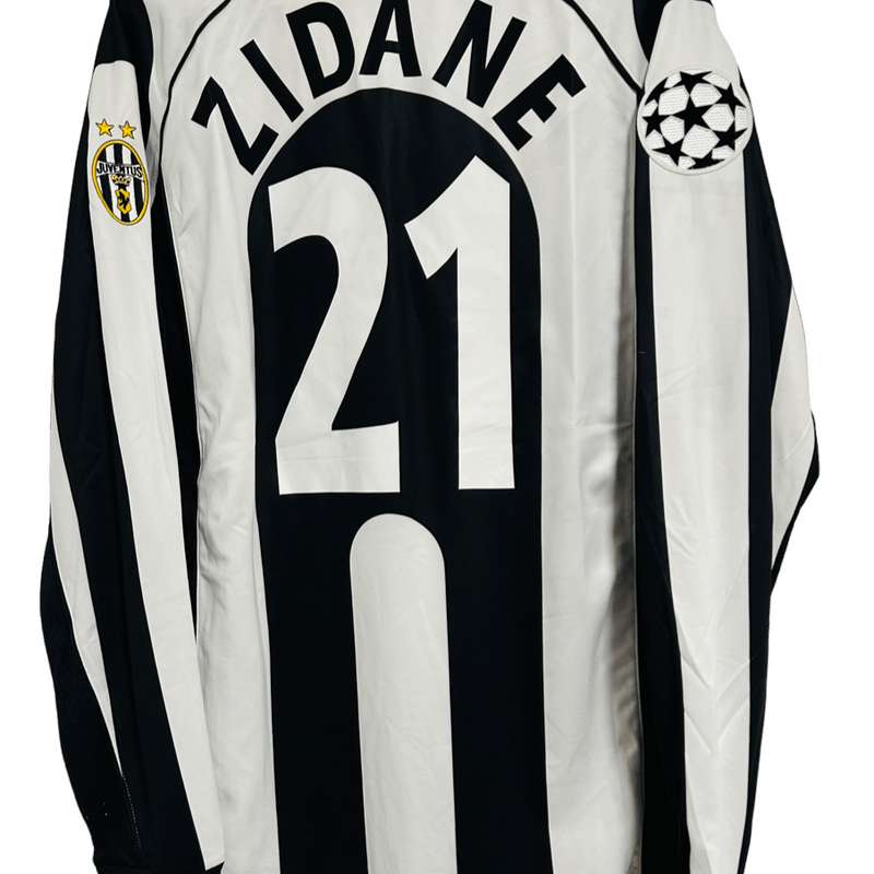 Camisa Juventus 1997/98 Zidane #21 Champions Mangas Longas