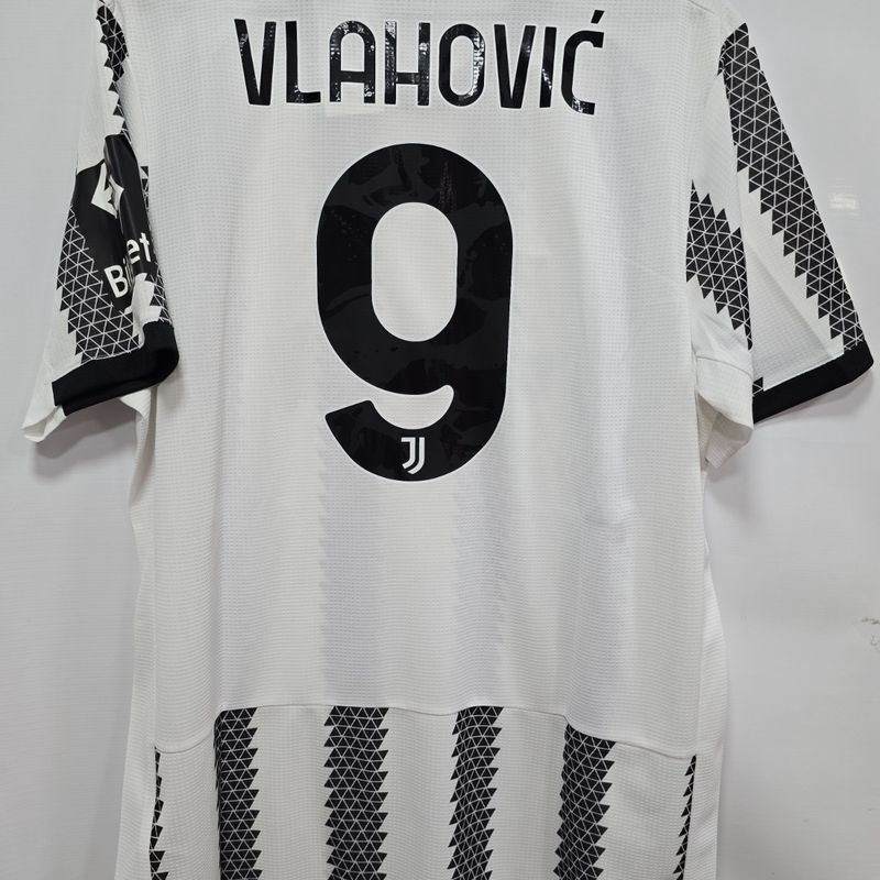 Camisa Juventus Home 22-23 Vlahovic 7 Champions League Versão