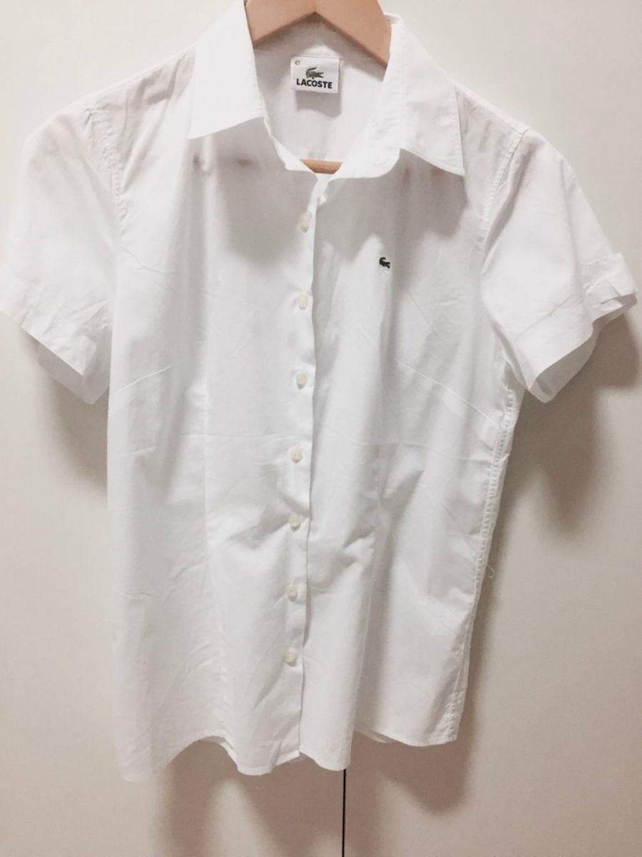 camisa lacoste branca social