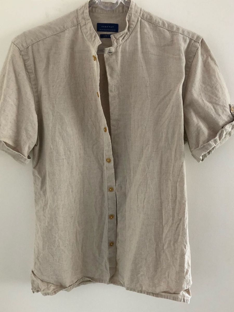 camisa de linho cru masculina