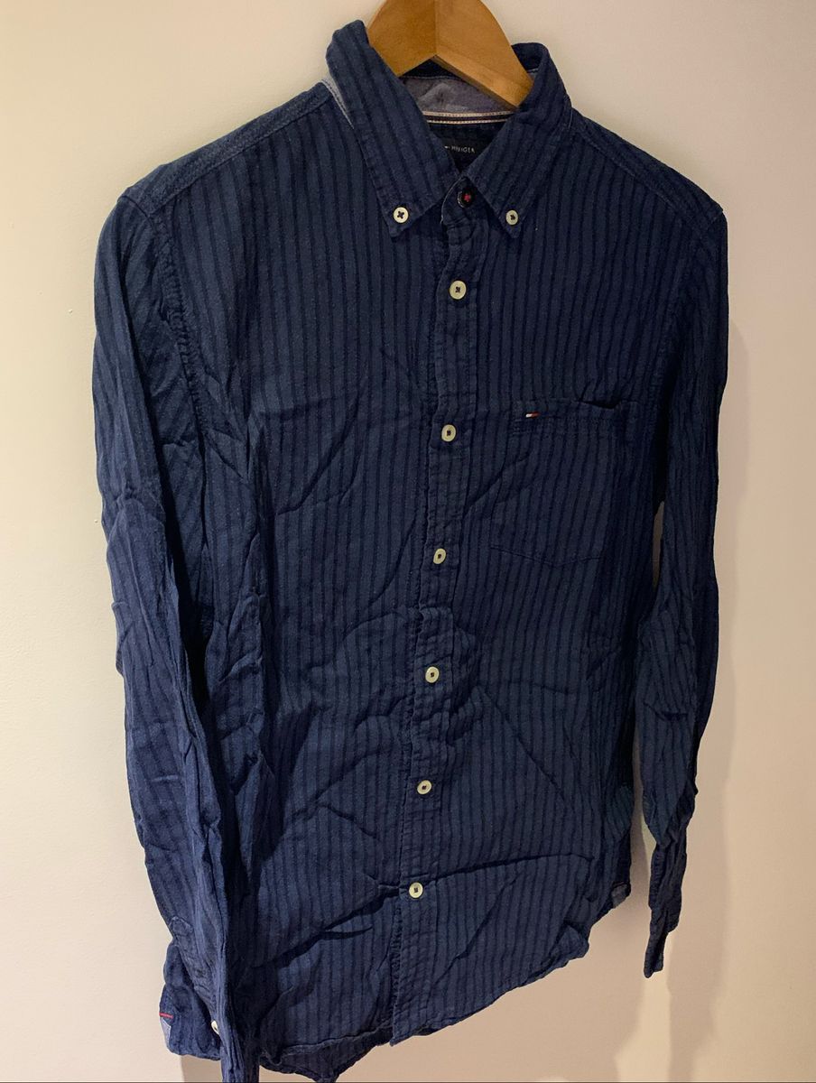camisa de linho tommy hilfiger