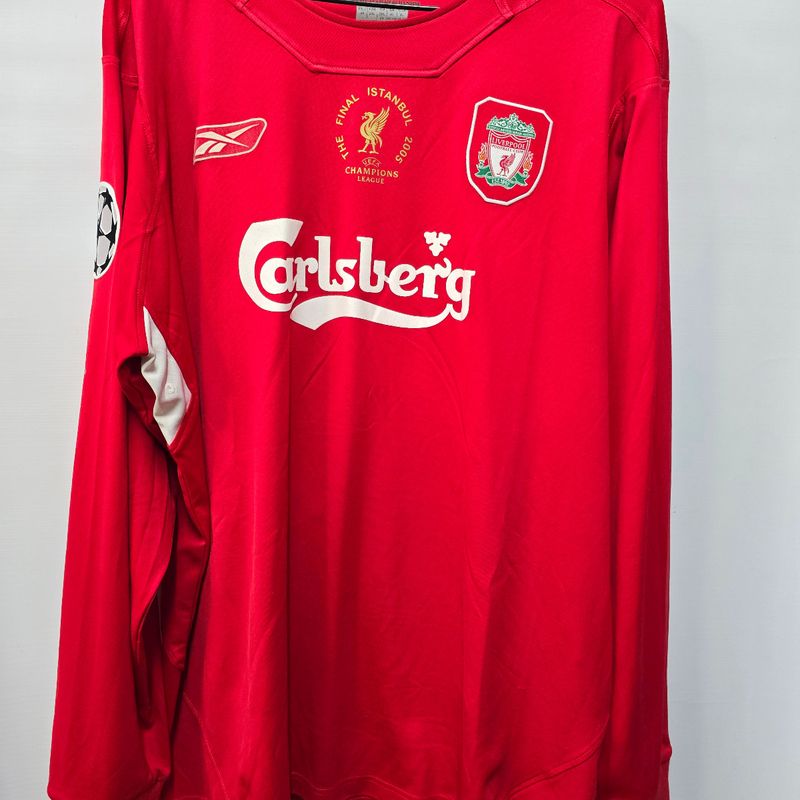 Camisa Liverpool Home 04-05 Gg Manga Longa Gerrard 8 Final