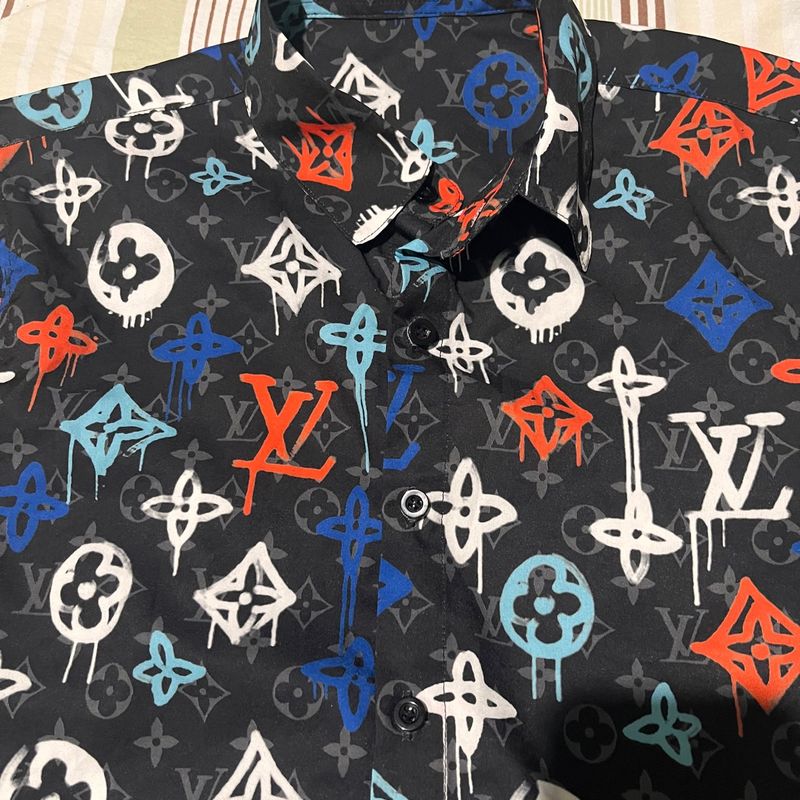 Camisa Louis Vuitton Graffiti, Camisa Masculina Louis Vuitton Usado  91278298