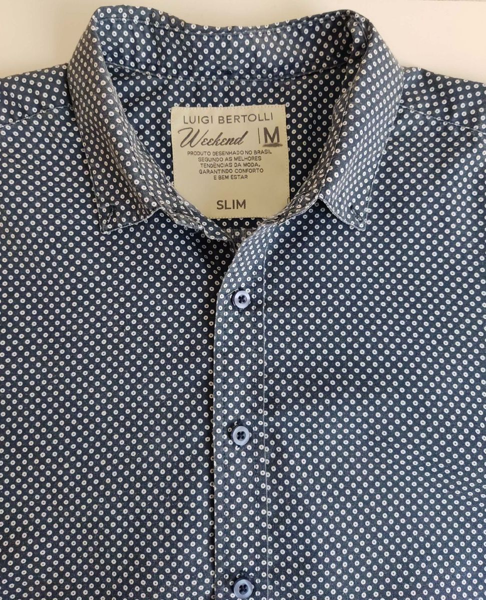 Camisa Luigi Bertolli Azul - Compre Agora