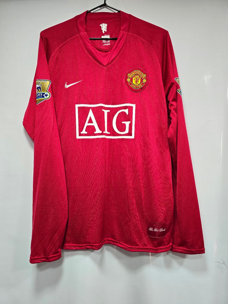 Camisa Manchester United Home M Manga Longa Tevez Premier