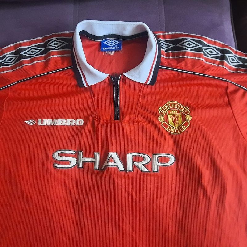 Camisa Manchester United Oficial 98/99 Sharp Gg S/N° | Camiseta