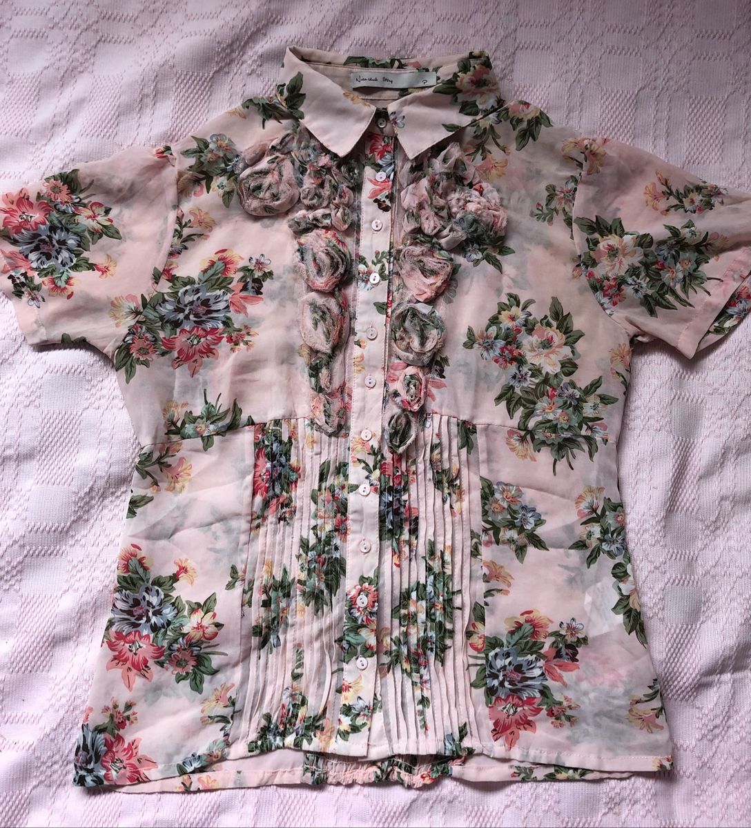 camisa feminina manga curta estampada