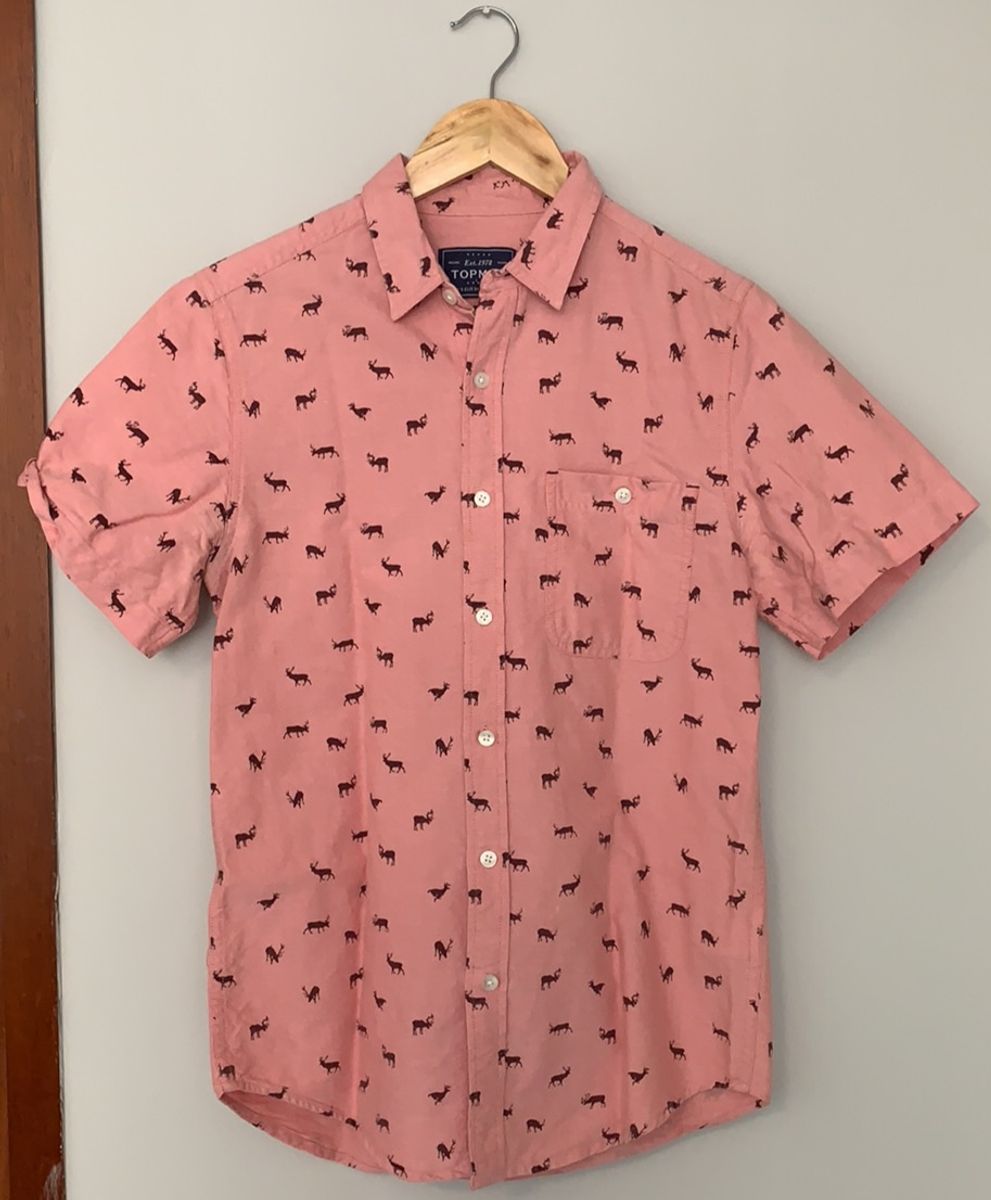 camisa manga curta estampada topman - camisas topshop