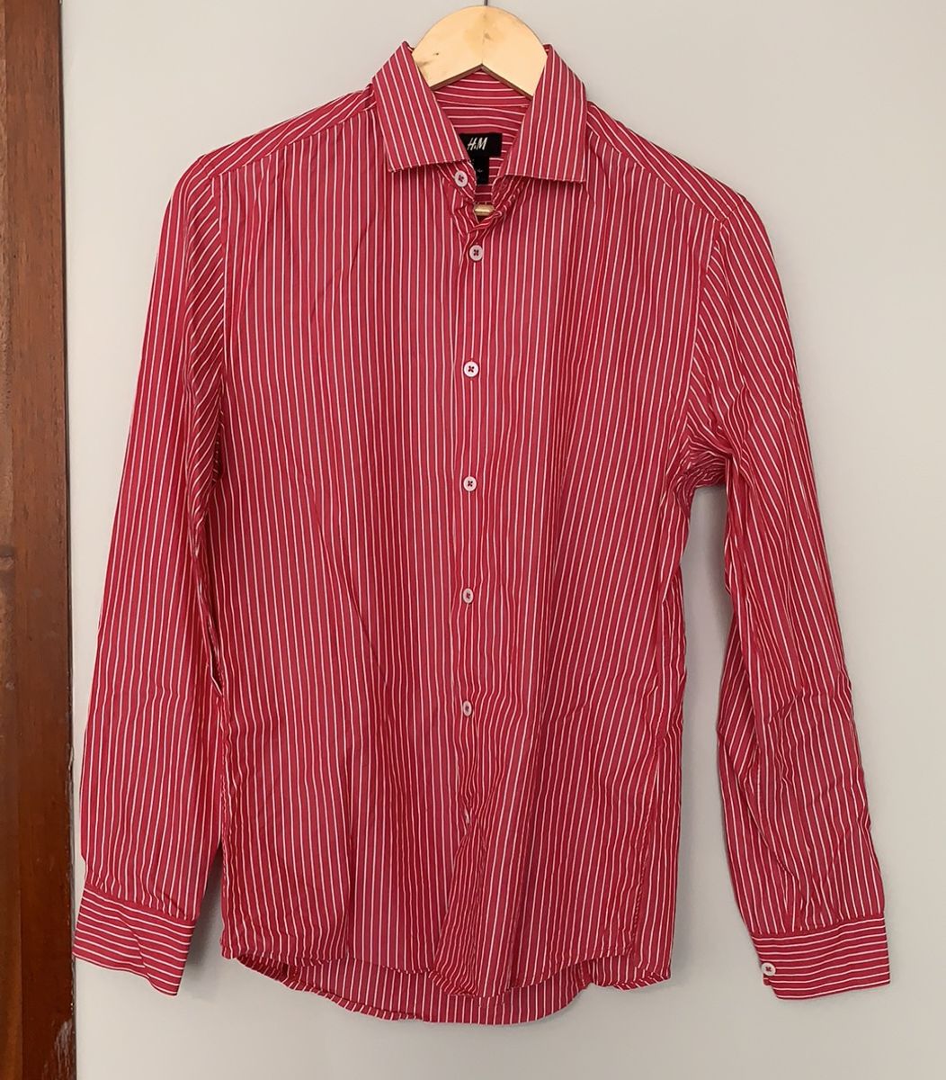 camisa manga longa listrada h&m - camisas h&m