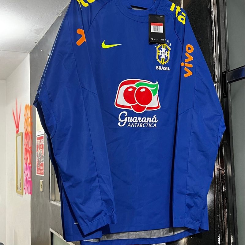 Camisa Manga Longa Nike Cbf Seleção Brasileira Azul