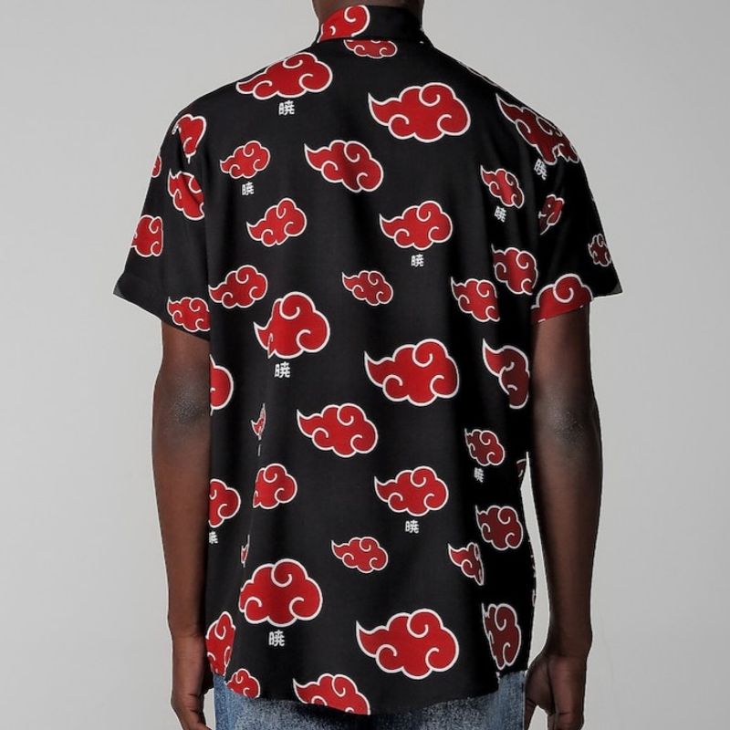 Camiseta akatsuki nuvem vermelha masculina personalizada