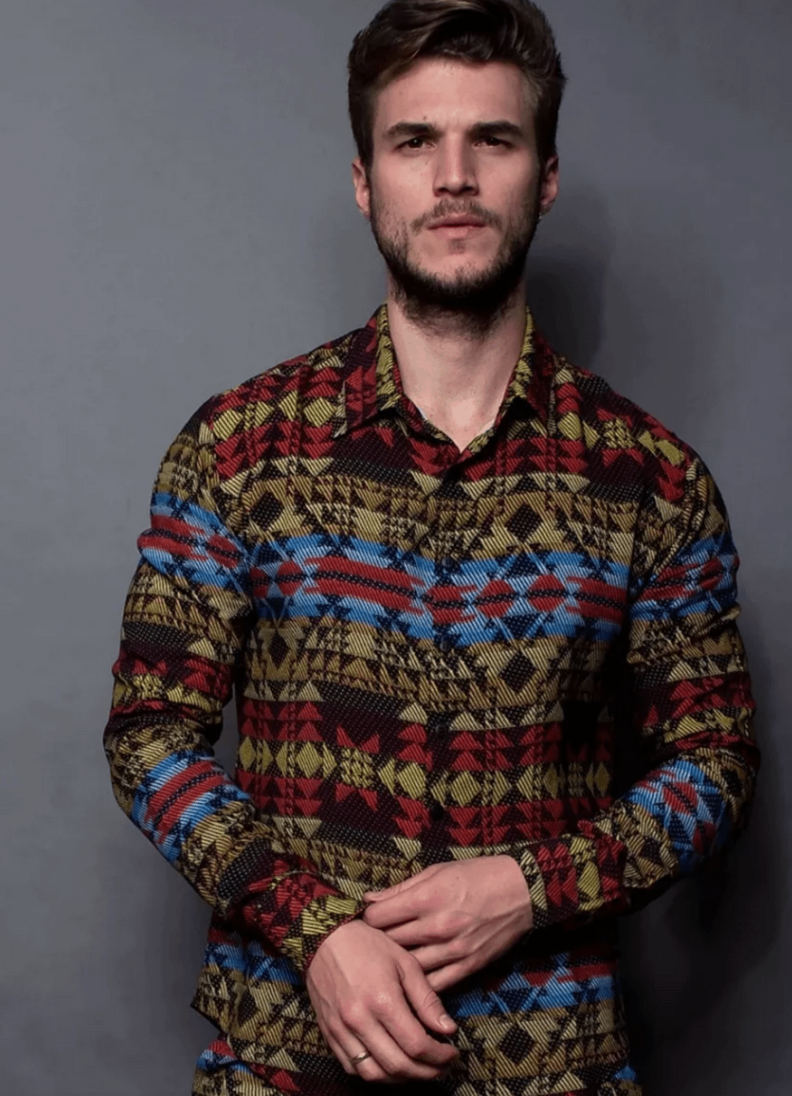 camisa étnica masculina