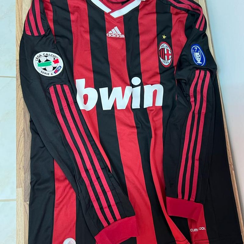 Camisa Milan Adidas Beckham #32 Mangas Compridas Calcio Serie a
