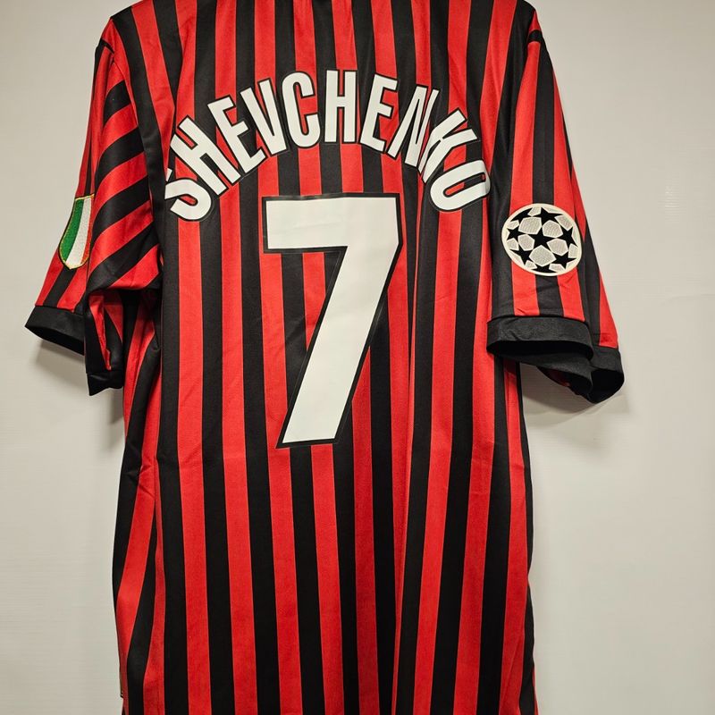 Camisa Milan Home 99-00 Shevchenko 7 Champions League Equipment