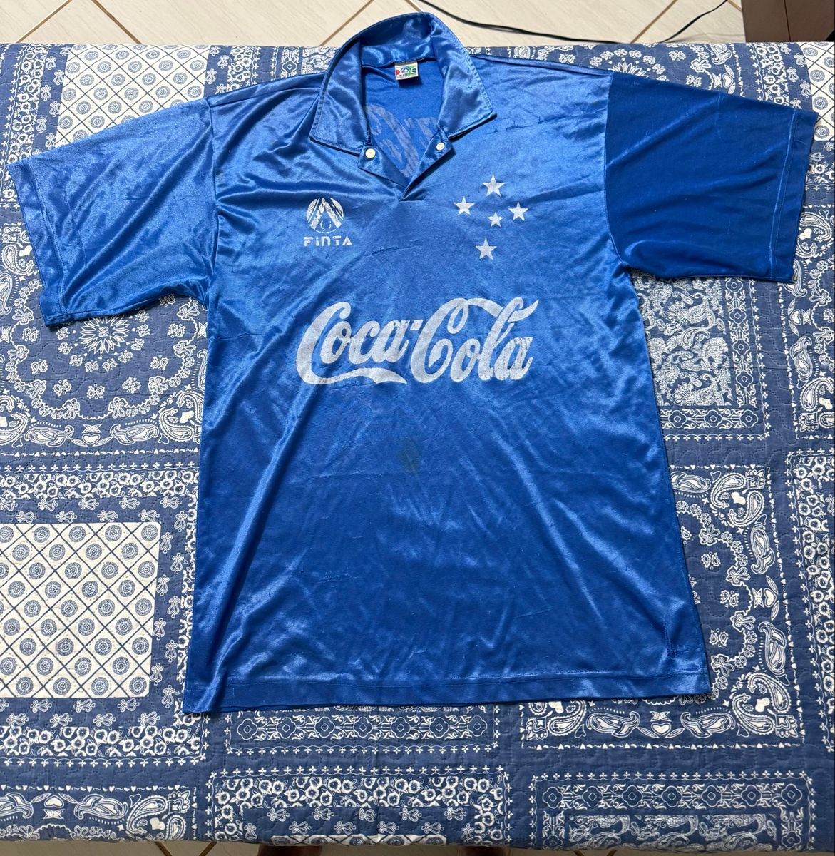 Camisa Oficial Cruzeiro 1994 | Camisa Masculina Finta Usado 131004772 ...