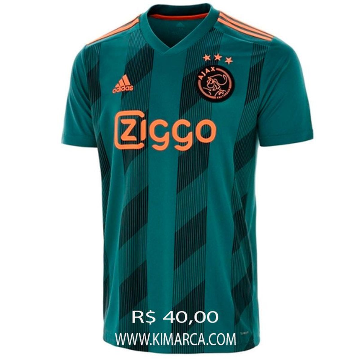 Camisa Oficial do Ajax Verde 2020 Roupa Esportiva Masculino Ajax
