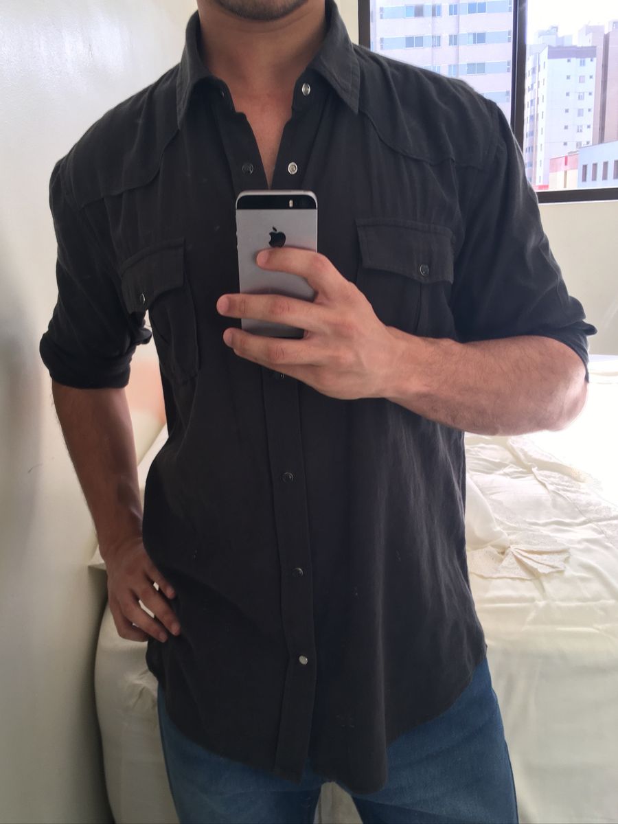 camisa osklen preta
