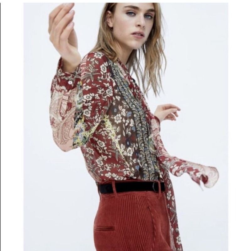 Camisa Patchwork Zara Camisa Feminina Zara Nunca Usado 92468496 enjoei
