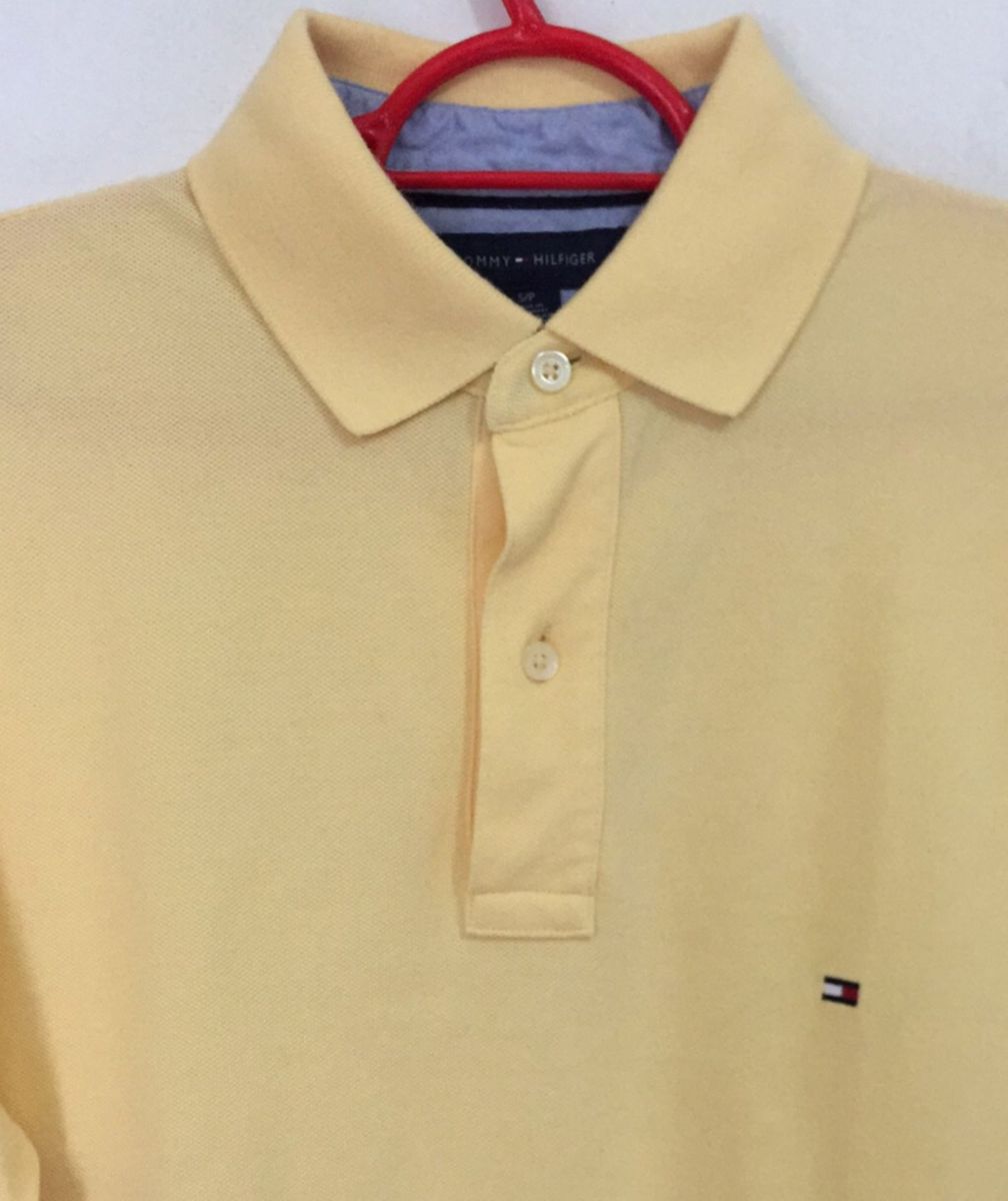 camisa polo tommy hilfiger masculina amarela