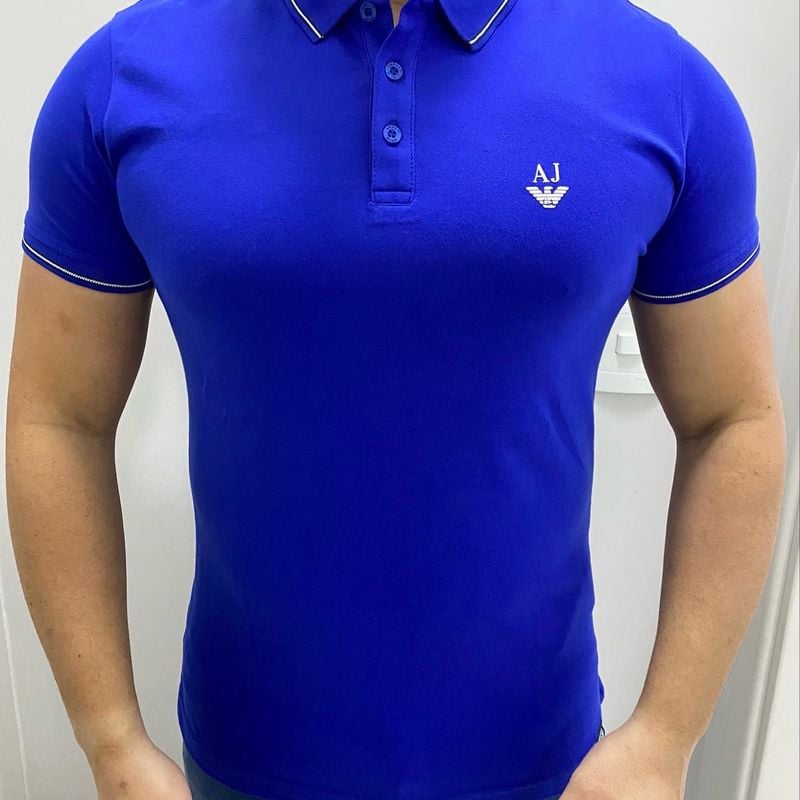 Camisa Polo Armani Jeans L Original Camiseta Masculina