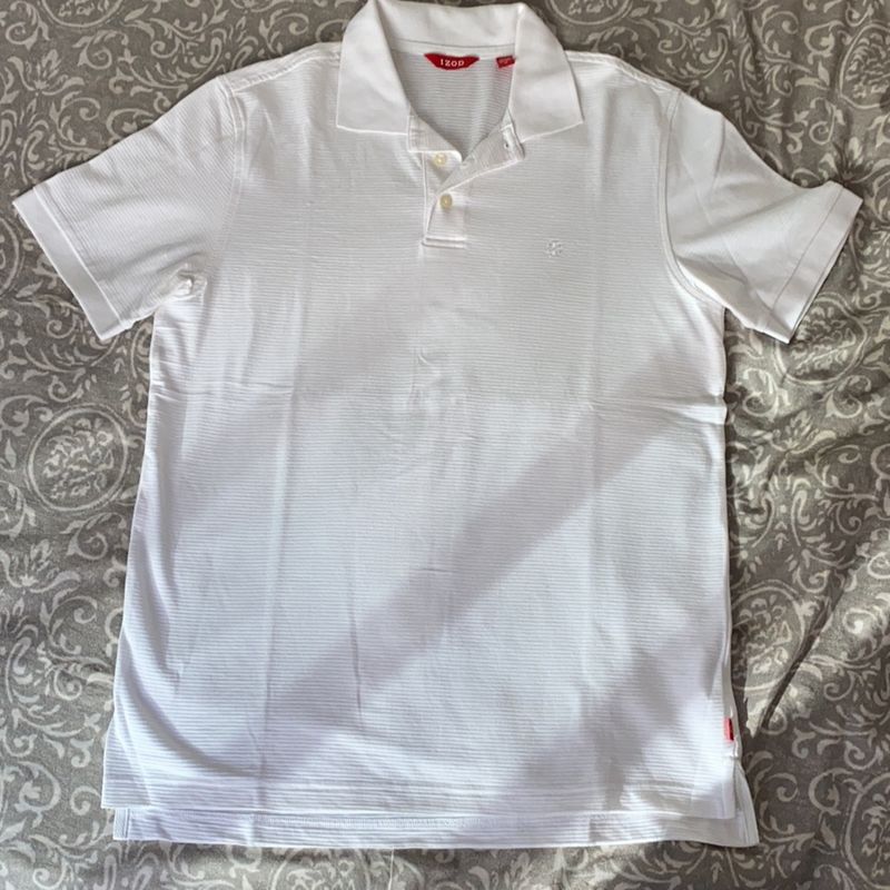 IZOD - Camisa masculina em algodão no padrão listrado em tons de