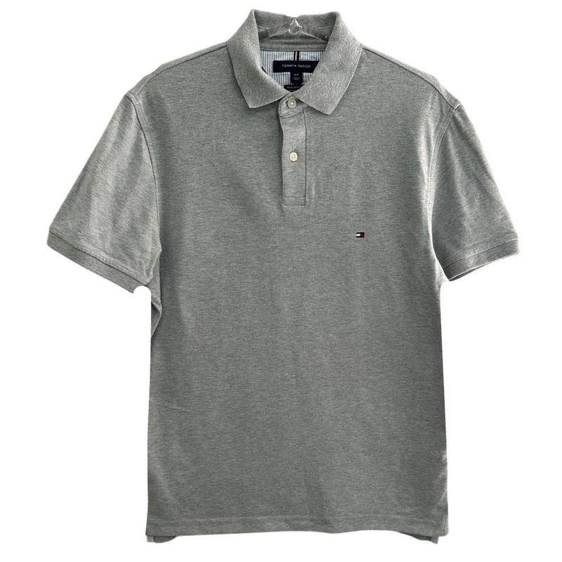 Camisa polo tommy cinza fashion